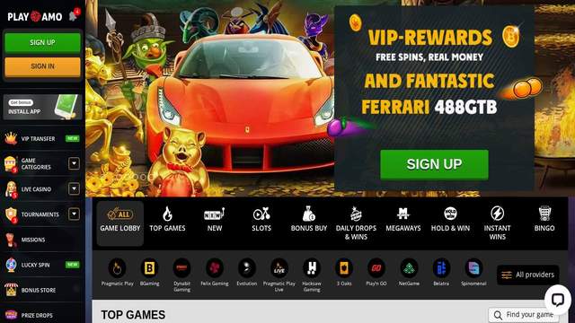 PlayAmo Casino casino screenshot